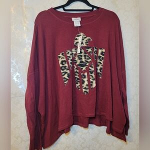 Ariat Burgundy Graphic Long Sleeve Top